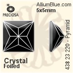 寶仕奧莎 機切Pyramid 平底石 (438 23 220) 12x12mm - 透明白色 DURA™耐用金屬箔底