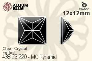 宝仕奥莎 机切Pyramid 平底石 (438 23 220) 12x12mm - 透明白色 DURA™耐用金屬箔底 - 关闭视窗 >> 可点击图片