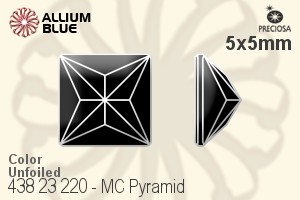 Preciosa プレシオサ MC マシーンカットPyramid ラインストーン (438 23 220) 5x5mm - カラー 裏面にホイル無し