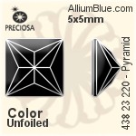 Preciosa MC Pyramid Flat-Back Stone (438 23 220) 5x5mm - Crystal Effect With Dura™ Foiling