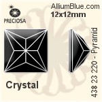 Preciosa MC Pyramid MAXIMA Flat-Back Hot-Fix Stone (438 23 220) 12x12mm - Crystal Effect