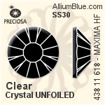 Preciosa MC Chaton Rose MAXIMA Flat-Back Hot-Fix Stone (438 11 618) SS30 - Clear Crystal UNFOILED