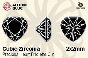Preciosa Heart (HBC) 2x2mm - Cubic Zirconia