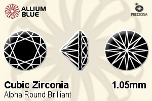 Preciosa Alpha Round Brilliant (RDC) 1.05mm - Cubic Zirconia