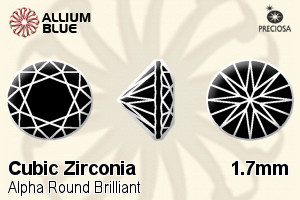 Preciosa Alpha Round Brilliant (RBC) 1.7mm - Cubic Zirconia - Click Image to Close