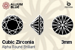Preciosa Alpha Round Brilliant (RBC) 3mm - Cubic Zirconia - Click Image to Close