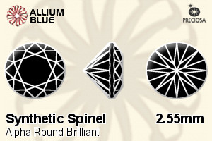 Preciosa Alpha Round Brilliant (RBC) 2.55mm - Synthetic Spinel - Click Image to Close