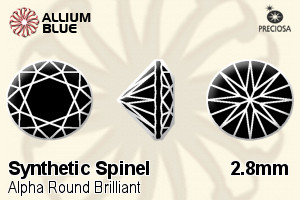 Preciosa Alpha Round Brilliant (RBC) 2.8mm - Synthetic Spinel - Click Image to Close