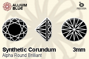 プレシオサ Alpha ラウンド Brilliant (RBC) 3mm - Synthetic Corundum