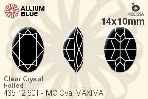寶仕奧莎 機切橢圓形 MAXIMA 美飾瑪 花式石 (435 12 601) 14x10mm - 透明白色 DURA™耐用金屬箔底