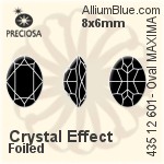 Preciosa MC Oval MAXIMA Fancy Stone (435 12 601) 8x6mm - Clear Crystal With Dura™ Foiling