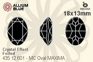 寶仕奧莎 機切橢圓形 MAXIMA 美飾瑪 花式石 (435 12 601) 18x13mm - 白色（鍍膜） DURA™耐用金屬箔底