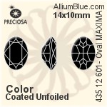 寶仕奧莎 機切橢圓形 MAXIMA 美飾瑪 花式石 (435 12 601) 14x10mm - 顏色（塗層） 無水銀底