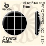 宝仕奥莎 机切棋盘圆形 平底石 (438 11 302) 6mm - 透明白色 DURA™耐用金屬箔底