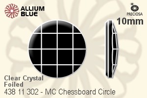 Preciosa MC Chessboard Circle Flat-Back Stone (438 11 302) 10mm - Clear Crystal With Dura™ Foiling
