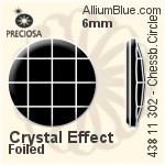 寶仕奧莎 機切棋盤圓形 平底石 (438 11 302) 6mm - 白色（鍍膜） DURA™耐用金屬箔底