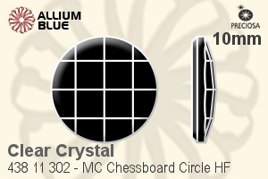 Preciosa MC Chessboard Circle Flat-Back Hot-Fix Stone (438 11 302) 10mm - Clear Crystal - Click Image to Close