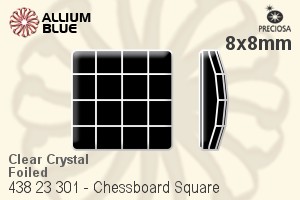 Preciosa MC Chessboard Square Flat-Back Stone (438 23 301) 8x8mm - Clear Crystal With Dura™ Foiling - Click Image to Close