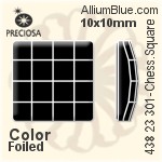 寶仕奧莎 機切棋盤 正方形 平底石 (438 23 301) 10x10mm - 顏色 DURA™耐用金屬箔底
