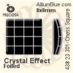 Preciosa MC Chessboard Square Flat-Back Stone (438 23 301) 8x8mm - Clear Crystal With Dura™ Foiling