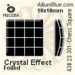 寶仕奧莎 機切棋盤 正方形 平底石 (438 23 301) 8x8mm - 透明白色 DURA™耐用金屬箔底
