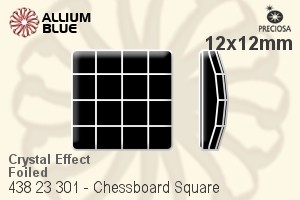 Preciosa MC Chessboard Square Flat-Back Stone (438 23 301) 12x12mm - Crystal Effect With Dura™ Foiling