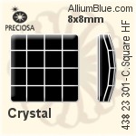 Preciosa MC Chessboard Square Flat-Back Hot-Fix Stone (438 23 301) 8x8mm - Crystal Effect