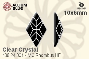 Preciosa MC Rhombus Flat-Back Hot-Fix Stone (438 24 301) 10x6mm - Clear Crystal