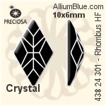 Preciosa プレシオサ MC マシーンカットRhombus Flat-Back Hot-Fix Stone (438 24 301) 10x6mm - クリスタル エフェクト