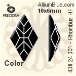 Preciosa プレシオサ MC マシーンカットRhombus Flat-Back Hot-Fix Stone (438 24 301) 10x6mm - クリスタル エフェクト