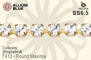 Preciosa Round Maxima Cupchain (7413 0027), Unplated Raw Brass, With Stones in PP14 - Colours