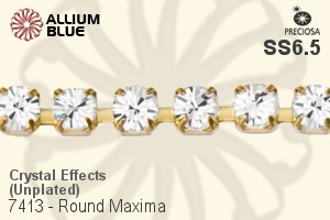 Preciosa Round Maxima Cupchain (7413 0027), Unplated Raw Brass, With Stones in PP14 - Crystal Effects - ウインドウを閉じる