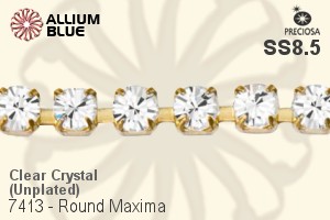 Preciosa Round Maxima Cupchain (7413 3001), Unplated Raw Brass, With Stones in PP18 - Clear Crystal - 关闭视窗 >> 可点击图片