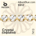 Preciosa Round Maxima Cupchain (7413 3002), Unplated Raw Brass, With Stones in PP24 - Clear Crystal