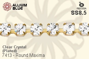 Preciosa Round Maxima 3-Rows Cupchain (7413 7173), Plated, With Stones in PP18 - Clear Crystal - 关闭视窗 >> 可点击图片