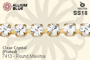 Preciosa Round Maxima Cupchain (7413 3004), Plated, With Stones in SS18 - Clear Crystal