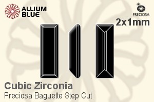 Preciosa Baguette Step (BSC) 2x1mm - Cubic Zirconia - Click Image to Close