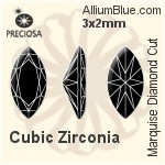 プレシオサ Marquise Diamond (MDC) 3x1.5mm - キュービックジルコニア