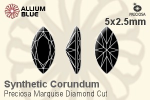 Preciosa Marquise Diamond (MDC) 5x2.5mm - Synthetic Corundum - Click Image to Close