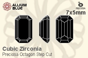 Preciosa Octagon Step (OSC) 7x5mm - Cubic Zirconia