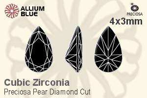 プレシオサ Pear Diamond (PDC) 4x3mm - キュービックジルコニア - ウインドウを閉じる