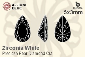 プレシオサ Pear Diamond (PDC) 5x3mm - キュービックジルコニア - ウインドウを閉じる
