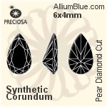 Preciosa Pear Diamond (PDC) 6x4mm - Synthetic Corundum