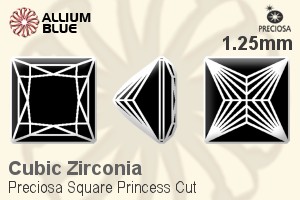 プレシオサ Square Princess (SPC) 1.25mm - キュービックジルコニア - ウインドウを閉じる
