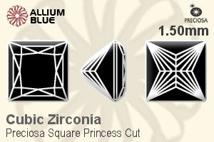 プレシオサ Square Princess (SPC) 1.5mm - キュービックジルコニア - ウインドウを閉じる
