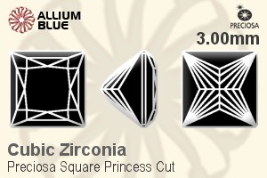 Preciosa Square Princess (SPC) 3mm - Cubic Zirconia - Click Image to Close