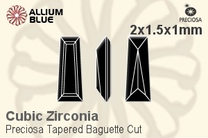 Preciosa Tapered Baguette (TBC) 2x1.5x1mm - Cubic Zirconia - Click Image to Close