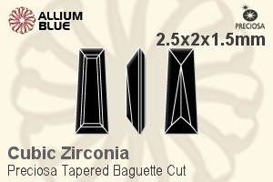 Preciosa Tapered Baguette (TBC) 2.5x2x1.5mm - Cubic Zirconia - Haga Click en la Imagen para Cerrar