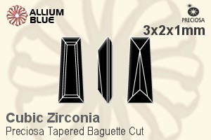 Preciosa Tapered Baguette (TBC) 3x2x1mm - Cubic Zirconia - 关闭视窗 >> 可点击图片