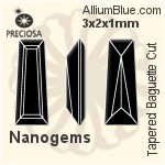 Preciosa Tapered Baguette (TBC) 3x2x1mm - Nanogems